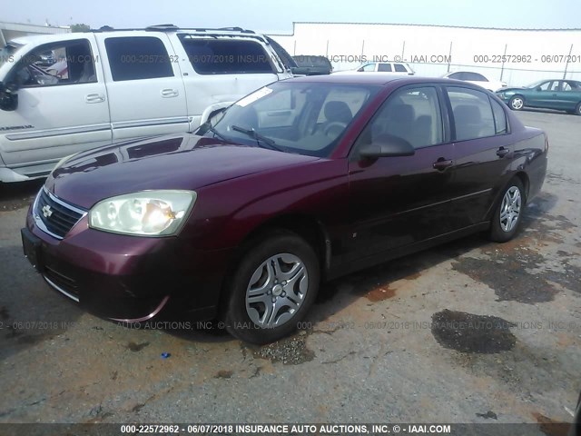 1G1ZS57F37F282823 - 2007 CHEVROLET MALIBU LS MAROON photo 2