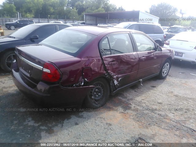 1G1ZS57F37F282823 - 2007 CHEVROLET MALIBU LS MAROON photo 4