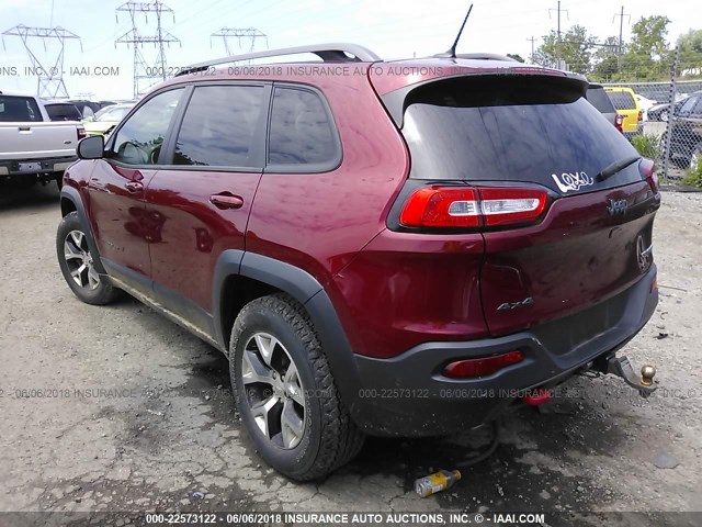 1C4PJMBS1EW201766 - 2014 JEEP CHEROKEE TRAILHAWK 红色 照片 3