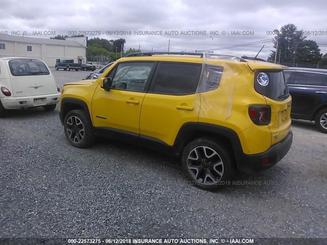 ZACCJBBT9FPC45492 - 2015 JEEP RENEGADE LATITUDE YELLOW photo 3