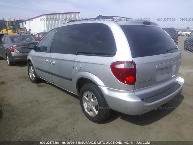 1D4GP45R75B287618 - 2005 DODGE CARAVAN SXT SILVER photo 3