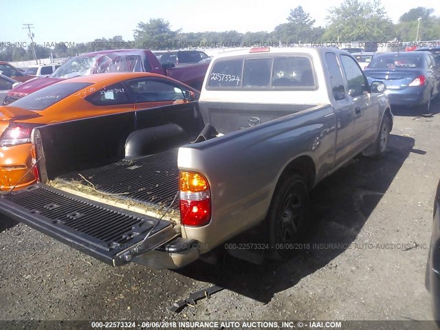 5TEVL52N04Z456993 - 2004 TOYOTA TACOMA XTRACAB GOLD photo 4