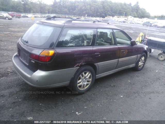 4S3BH6866Y7608654 - 2000 SUBARU LEGACY OUTBACK LIMITED MAROON photo 4