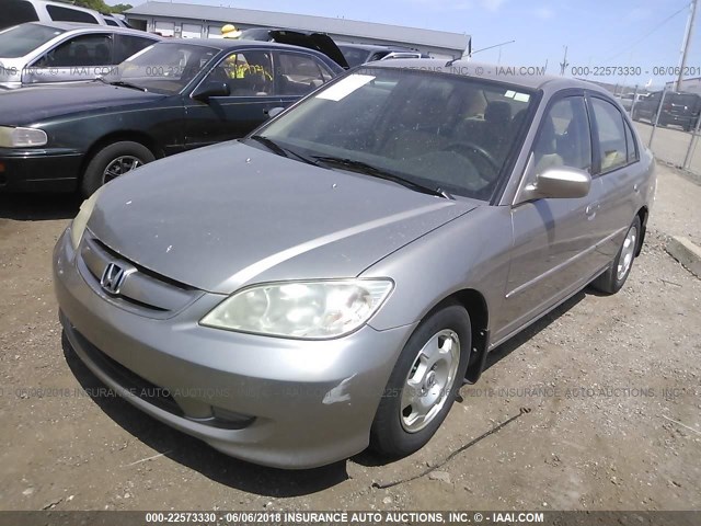 JHMES96605S007976 - 2005 HONDA CIVIC HYBRID SILVER photo 2