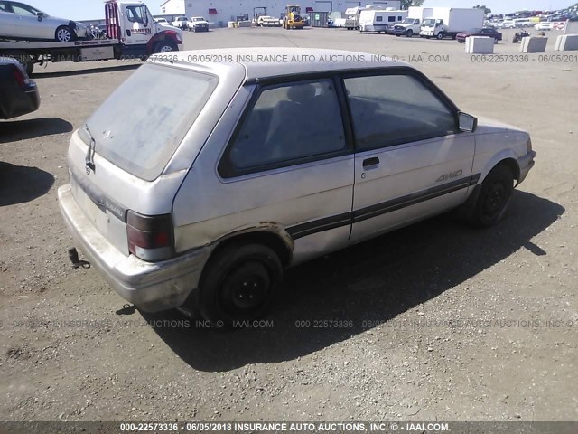 JF2KA83A4MF700892 - 1991 SUBARU JUSTY GL SILVER photo 4