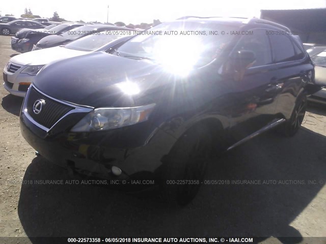 2T2BK1BA5BC084643 - 2011 LEXUS RX 350 BLACK photo 2