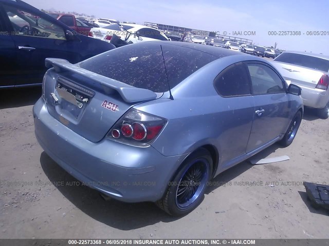 JTKDE167680228411 - 2008 TOYOTA SCION TC BLUE photo 4