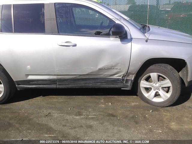 1C4NJDBB0CD577844 - 2012 JEEP COMPASS SPORT SILVER photo 6