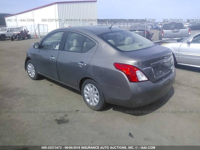 3N1CN7AP2CL916207 - 2012 NISSAN VERSA S/SV/SL GRAY photo 3