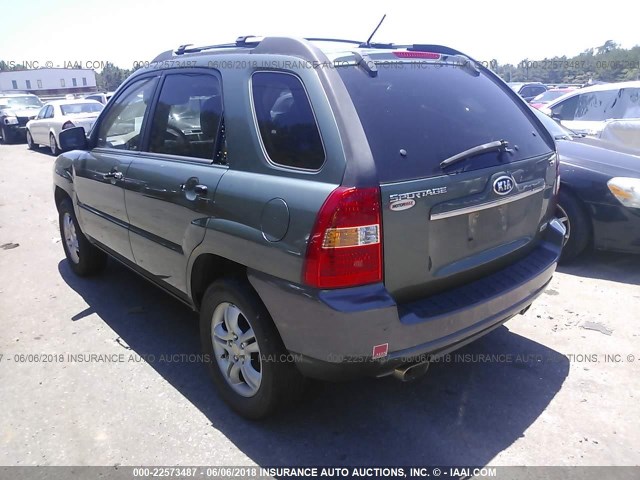 KNDJF723777417944 - 2007 KIA SPORTAGE EX/LX GREEN photo 3