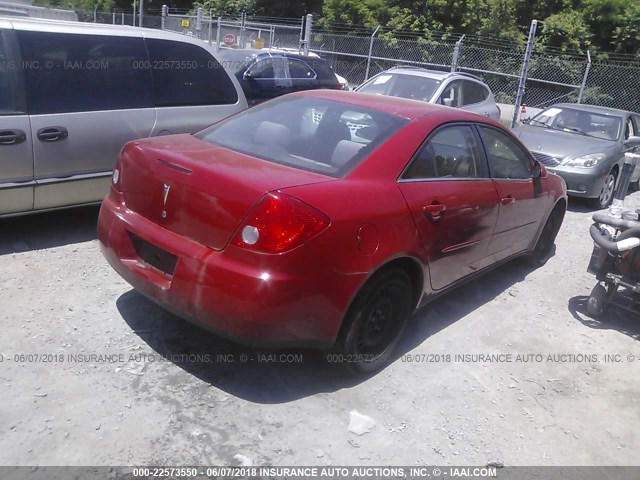 1G2ZF55B464224178 - 2006 PONTIAC G6 SE RED photo 4