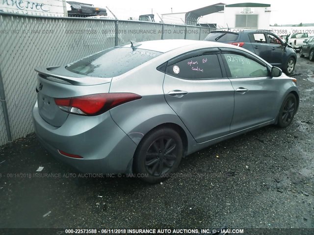 KMHDH4AE9FU248756 - 2015 HYUNDAI ELANTRA SE/SPORT/LIMITED GRAY photo 4