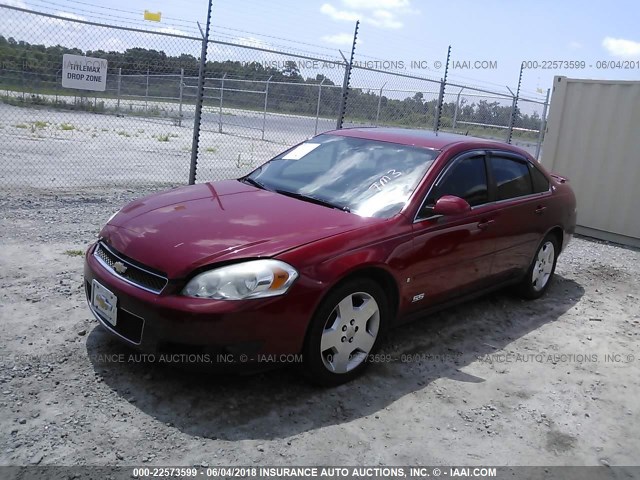 2G1WD58C589184503 - 2008 CHEVROLET IMPALA SUPER SPORT RED photo 2