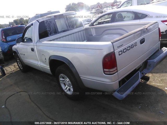 1B7FL16X32S553986 - 2002 DODGE DAKOTA SXT GRAY photo 3