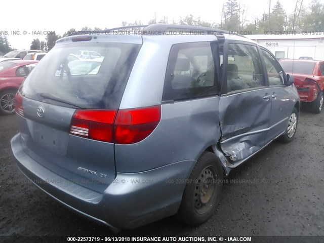 5TDZA23C04S098133 - 2004 TOYOTA SIENNA CE/LE BLUE photo 4