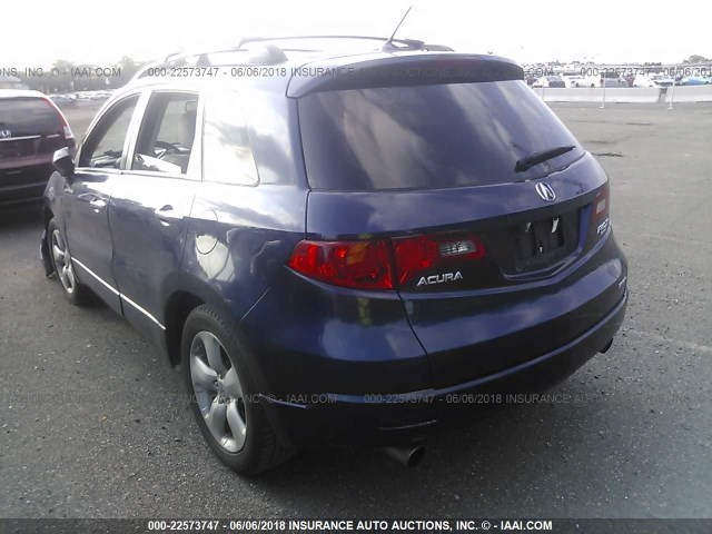 5J8TB18268A011594 - 2008 ACURA RDX BLUE photo 3