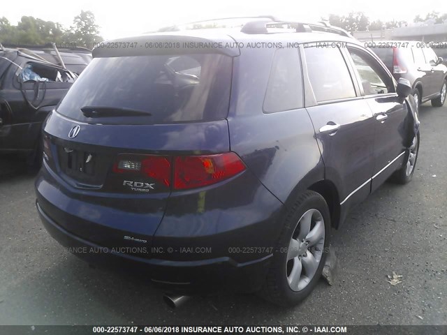 5J8TB18268A011594 - 2008 ACURA RDX BLUE photo 4