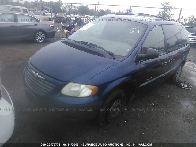 1C4GJ25311B273447 - 2001 CHRYSLER VOYAGER BLUE photo 2