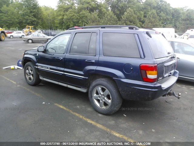 1J8GW68J64C319817 - 2004 JEEP GRAND CHEROKEE OVERLAND BLUE photo 3