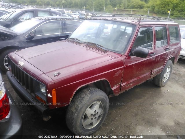 1J4FJ68S4WL205225 - 1998 JEEP CHEROKEE SPORT/CLASSIC RED photo 2