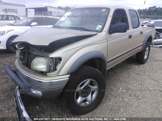 5TEGM92N51Z738443 - 2001 TOYOTA TACOMA DOUBLE CAB PRERUNNER GOLD photo 2