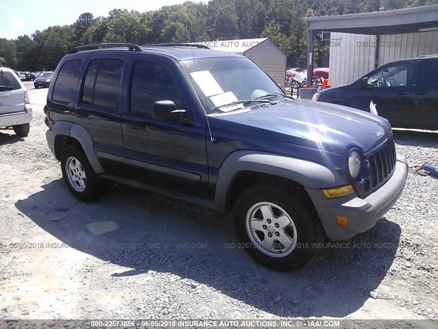 1J4GK48K97W659461 - 2007 JEEP LIBERTY SPORT BLUE photo 1