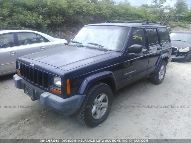 1J4FF68S7XL594624 - 1999 JEEP CHEROKEE SPORT/CLASSIC BLUE photo 2