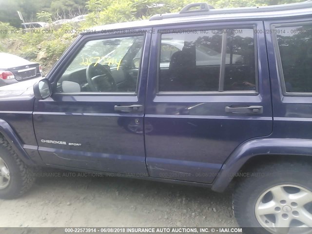 1J4FF68S7XL594624 - 1999 JEEP CHEROKEE SPORT/CLASSIC ლურჯი ფოტო 6