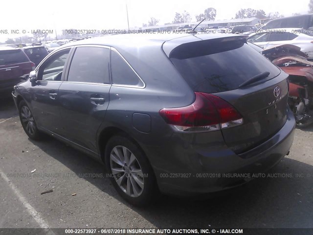 4T3ZA3BB8DU071307 - 2013 TOYOTA VENZA LE/XLE GRAY photo 3