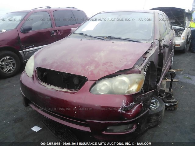 2T1BY32E46C550618 - 2006 TOYOTA COROLLA XRS RED photo 2