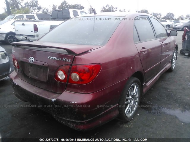 2T1BY32E46C550618 - 2006 TOYOTA COROLLA XRS RED photo 4