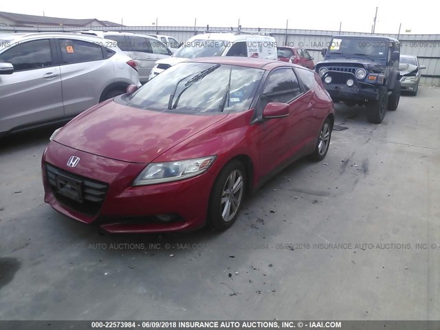 JHMZF1C64BS012217 - 2011 HONDA CR-Z EX RED photo 2