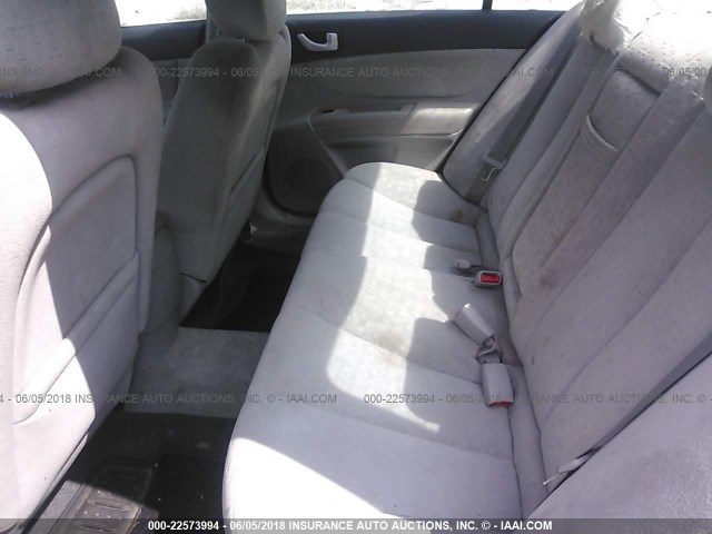 5NPEU46F66H017135 - 2006 HYUNDAI SONATA GLS/LX SILVER photo 8