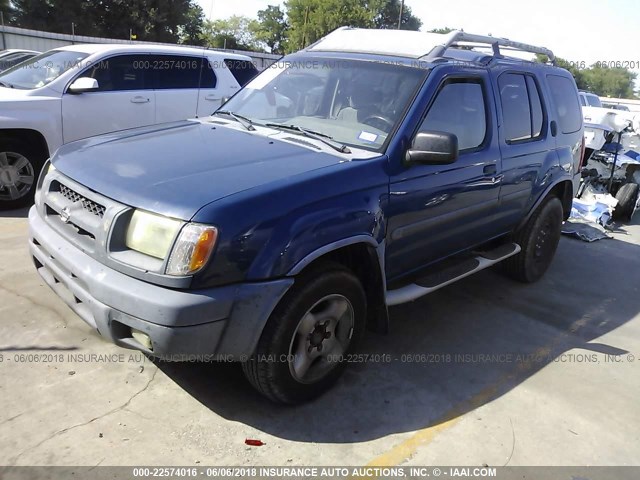 5N1ED28T91C576010 - 2001 NISSAN XTERRA XE/SE BLUE photo 2