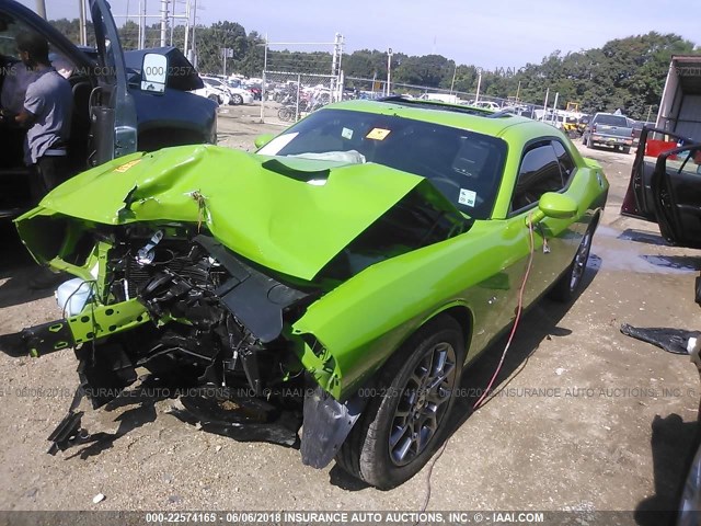 2C3CDZGG5HH584948 - 2017 DODGE CHALLENGER GT GREEN photo 2