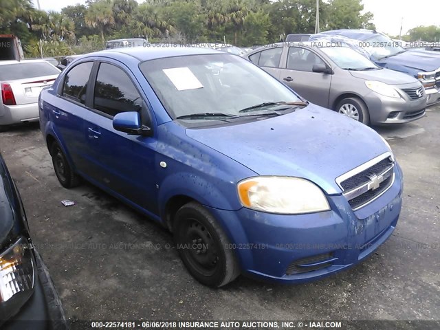 KL1TD56667B046058 - 2007 CHEVROLET AVEO LS BLUE photo 1