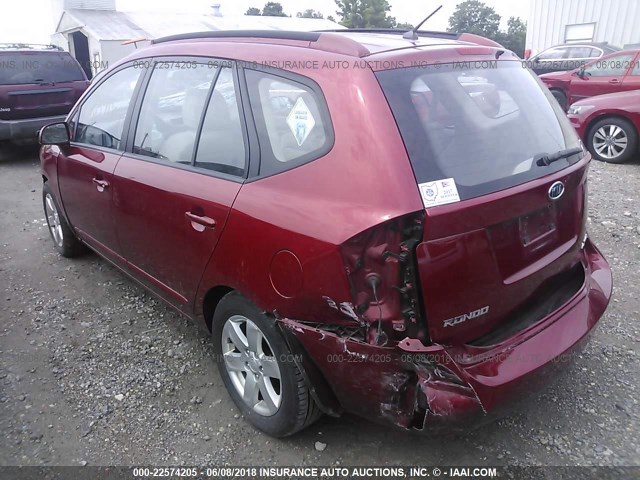 KNAFG526677086854 - 2007 KIA RONDO LX/EX RED photo 3