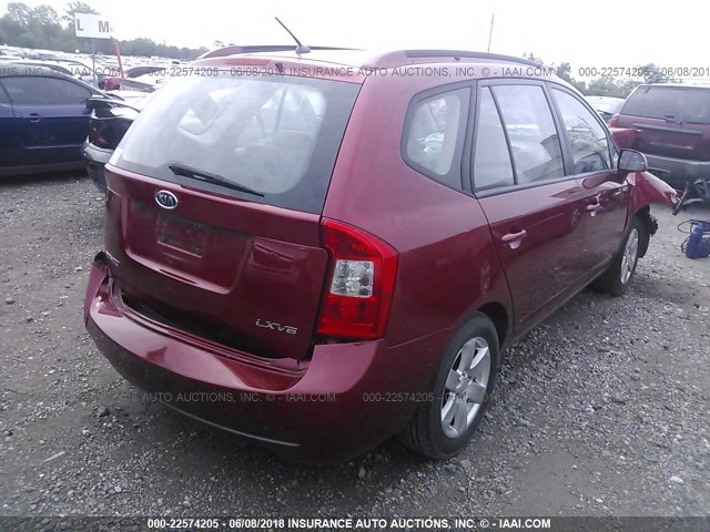 KNAFG526677086854 - 2007 KIA RONDO LX/EX RED photo 4