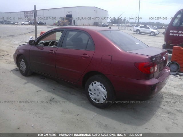 JTDBR32E252059913 - 2005 TOYOTA COROLLA CE/LE BURGUNDY photo 3