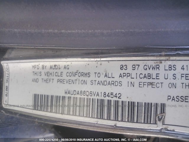 WAUDA88D6VA184542 - 1997 AUDI A4 2.8 BLACK photo 9