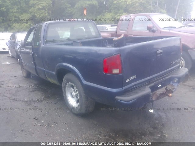 1GCCS19W8Y8135289 - 2000 CHEVROLET S TRUCK S10 BLUE photo 3