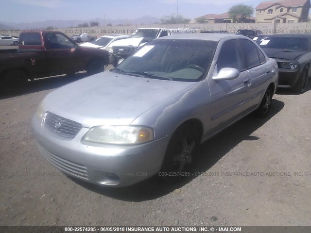 3N1CB51D51L417286 - 2001 NISSAN SENTRA XE/GXE SILVER photo 2