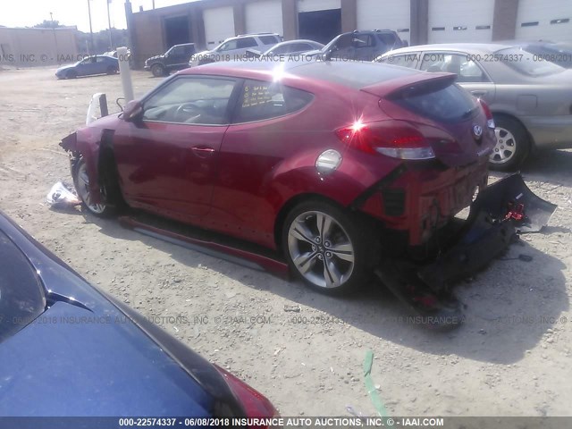 KMHTC6AE1GU265574 - 2016 HYUNDAI VELOSTER TURBO RED photo 3