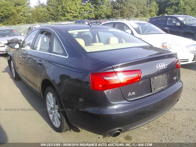 WAUGGAFC3DN075265 - 2013 AUDI A6 PREMIUM PLUS GRAY photo 3