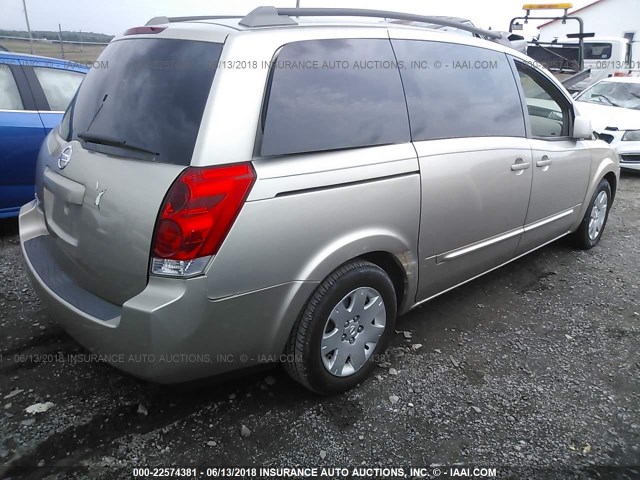 5N1BV28U16N112844 - 2006 NISSAN QUEST S/SE/SL GOLD photo 4