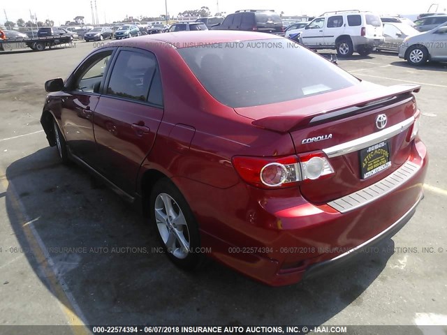 5YFBU4EE0CP036788 - 2012 TOYOTA COROLLA S/LE RED photo 3
