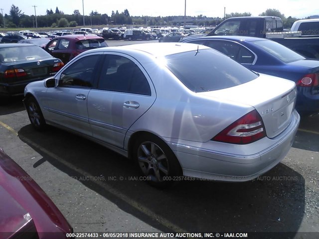 WDBRF54H37F861472 - 2007 MERCEDES-BENZ C 280 SILVER photo 3