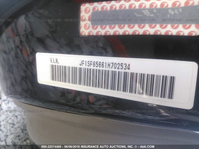 JF1SF65661H702534 - 2001 SUBARU FORESTER S BLACK photo 9