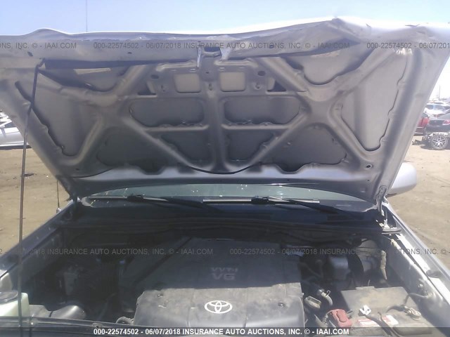 3TMLU42N28M017473 - 2008 TOYOTA TACOMA DOUBLE CAB ვერცხლისფერი ფოტო 10