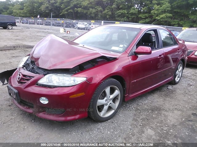 1YVHP80C555M76479 - 2005 MAZDA 6 I RED photo 2